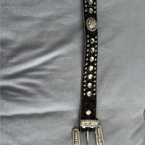 Blazin Roxx Black and Silver Studded Belt
